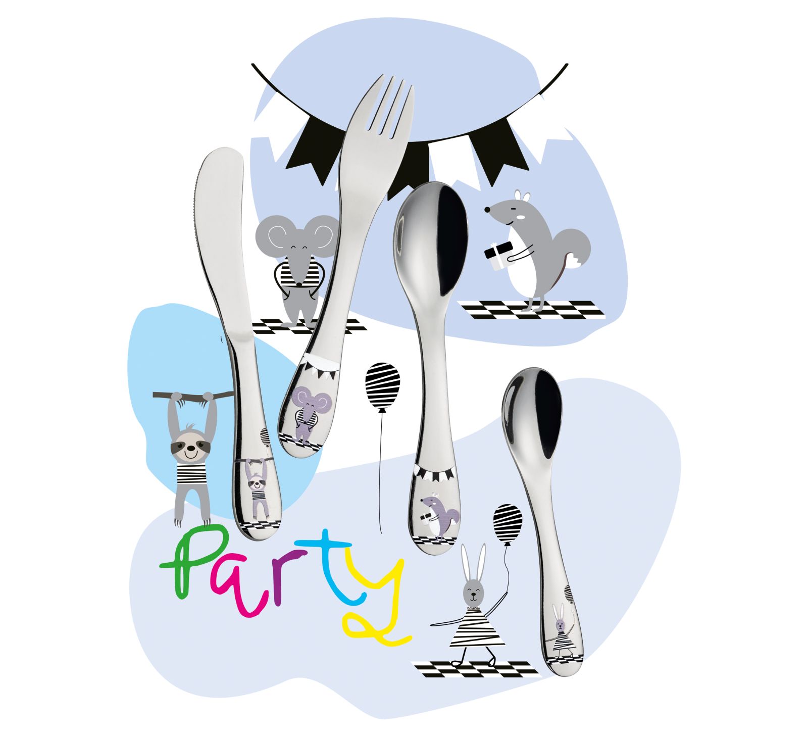 124934 PARTY Veselá sada dětských příborů 4 ks od CILIO